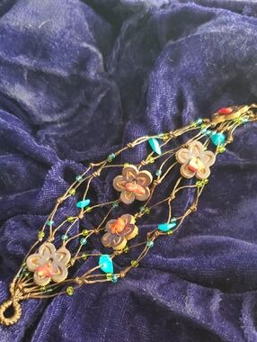 Handmade Leather Beaded Bracelet